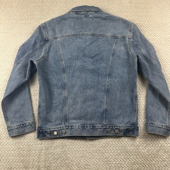 Levi's Denim Trucker Jacket Men's Small Slash Pockets 90's Grunge Biker Cowboy - Picture 6 of 14